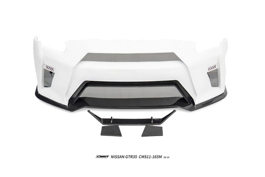 Nissan GTR R35 CBA DBA EBA 2008 2009 2010 2011 2012 2013 2014 2015 2016 2017 2018 2019 2020 2021 2022 2023 2024 (for installation on 2017-2024 vehicles, 2008-2016 hood is recommended) with Aftermarket Parts - HORIZON Front Bumper & Undertray Carbon Fiber / FRP from CMST Tuning