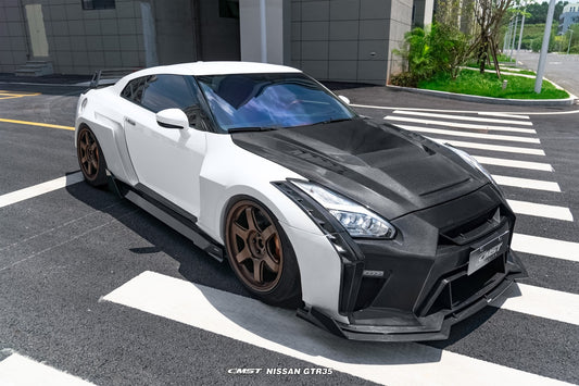 Nissan GTR R35 CBA DBA EBA 2008 2009 2010 2011 2012 2013 2014 2015 2016 2017 2018 2019 2020 2021 2022 2023 2024 with Aftermarket Parts - HORIZON Rear Quarter Panel Flares Carbon Fiber / FRP from CMST Tuning