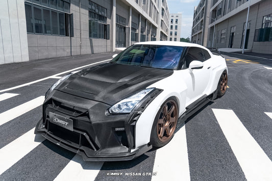 Nissan GTR R35 CBA DBA EBA 2008 2009 2010 2011 2012 2013 2014 2015 2016 2017 2018 2019 2020 2021 2022 2023 2024 with Aftermarket Parts - HORIZON Widebody Door Flare Carbon Fiber / FRP from CMST Tuning