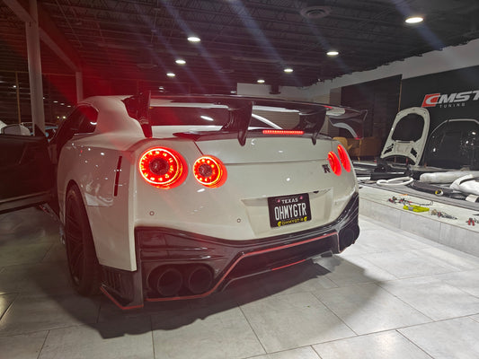 Nissan GTR Nismo T-Spec Black Edition Track Edition Premium Pure 2008 2009 2010 2011 2012 2013 2014 2015 2016 2017 2018 2019 2020 2021 2022 2023 (2017+ rear bumper is required for 2008 2009 2010 2011 2012 2013 2014 2015 2016 model year) with Aftermarket Parts - Nismo Style Rear Bumper & Diffuser Carbon Fiber / FRP / PP from CMST Tuning