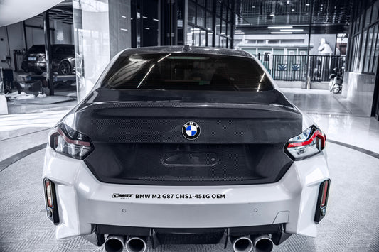 BMW M2CS M2 G87 2023-ON & 2 Series M240i 230i G42 2022-ON with Aftermarket Parts - OEM V1 Style Rear Trunk Dry Pre-preg Carbon Fiber / FRP from CMST Tuning