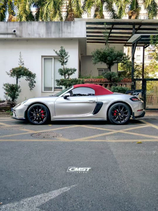 Porsche 718 718 Cayman Boxster Base S T GTS GT4 Spyder 2017-ON with Aftermarket Parts - V1 Style Side Skirts Carbon Fiber / FRP from CMST Tuning