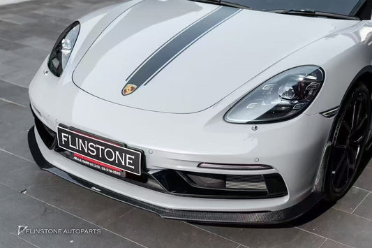 Porsche 718 Cayman Boxster Base S T 2017-ON with Aftermarket Parts - V1 Style Front Lip Splitter Carbon Fiber / FRP from CMST Tuning