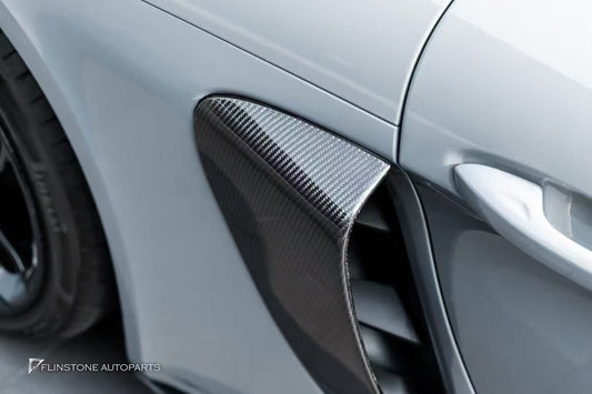 Porsche 718 Cayman Boxster Base S T GTS GT4 Spyder 2017-ON with Aftermarket Parts - Side Vents Carbon Fiber / FRP from CMST Tuning
