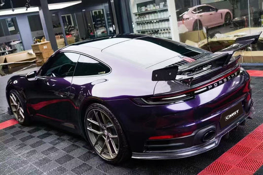 Porsche 911 992 992.1 Carerra Base/S/T/4/4S/Targa 4/Targa 4S/GTS 2020-2024 with Aftermarket Parts - V1 Style Carbon Fiber & FRP Rear Spoiler from CMST Tuning