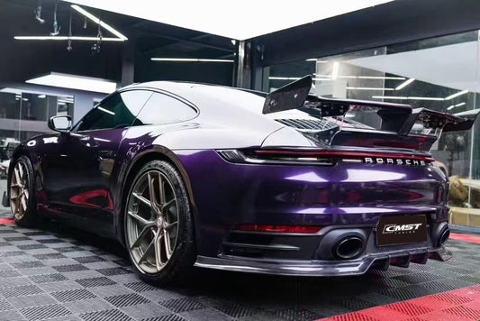 Porsche 911 992 992.1 Carerra Base/S/T/4/4S/Targa 4/Targa 4S/GTS 2020-2024 with Aftermarket Parts - V1 Style Carbon Fiber & FRP Rear Spoiler from CMST Tuning