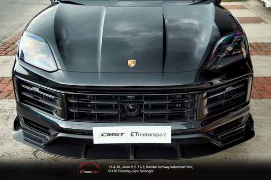 Porsche Cayenne 9Y0 9Y0.2 Base/S/AWD/E-Hybrid 2024-ON & Cayenne 9Y3 9Y3.2 Base/S 2024-ON with Aftermarket Parts - Front Lip Carbon Fiber / FRP from CMST Tuning