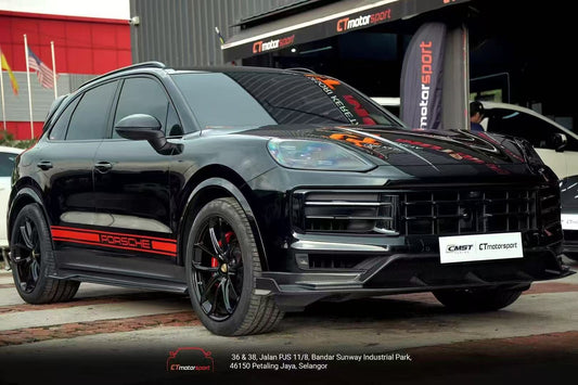 Porsche Cayenne 9Y0 9Y0.2 Base/S/AWD/E-Hybrid 2024-ON & Cayenne 9Y3 9Y3.2 Base/S 2024-ON with Aftermarket Parts - Front Lip Carbon Fiber / FRP from CMST Tuning