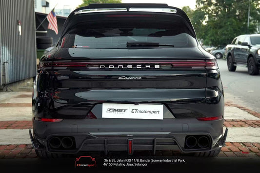 Porsche Cayenne 9Y0 9Y0.2 Base/S/AWD/E-Hybrid 2024-ON & Cayenne 9Y3 9Y3.2 Base/S/AWD/E-Hybrid 2024-ON with Aftermarket Parts - Rear Diffuser & Canards Carbon Fiber / FRP from CMST Tuning