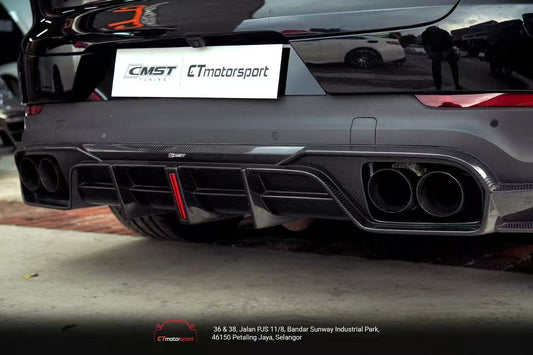 Porsche Cayenne 9Y0 9Y0.2 Base/S/AWD/E-Hybrid 2024-ON & Cayenne 9Y3 9Y3.2 Base/S/AWD/E-Hybrid 2024-ON with Aftermarket Parts - Rear Diffuser & Canards Carbon Fiber / FRP from CMST Tuning