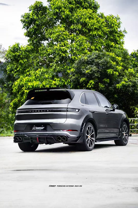 Porsche Cayenne 9Y0 9Y0.2 Base/S/AWD/E-Hybrid 2024-ON & Cayenne 9Y3 9Y3.2 Base/S/AWD/E-Hybrid 2024-ON with Aftermarket Parts - Rear Diffuser & Canards Carbon Fiber / FRP from CMST Tuning
