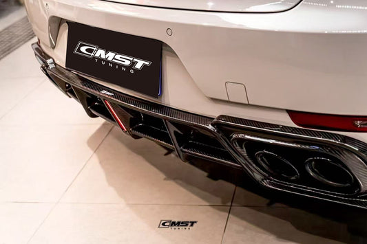 Porsche Macan 95B.1 Base/S/GTS/Sport Edition/Turbo 2015 2016 2017 2018 & Macan 95B.2 Base/S/GTS/Turbo 2019 2020 2021 with Aftermarket Parts - Rear Diffuser Carbon Fiber / FRP from CMST Tuning