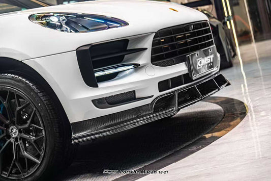 Porsche Macan 95B.2 Base / S 2019 2020 2021 with Aftermarket Parts - Front Lip Carbon Fiber / FRP from CMST Tuning