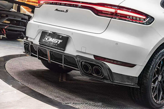 Porsche Macan 95B.1 Base/S/GTS/Sport Edition/Turbo 2015 2016 2017 2018 & Macan 95B.2 Base/S/GTS/Turbo 2019 2020 2021 with Aftermarket Parts - Rear Diffuser Carbon Fiber / FRP from CMST Tuning