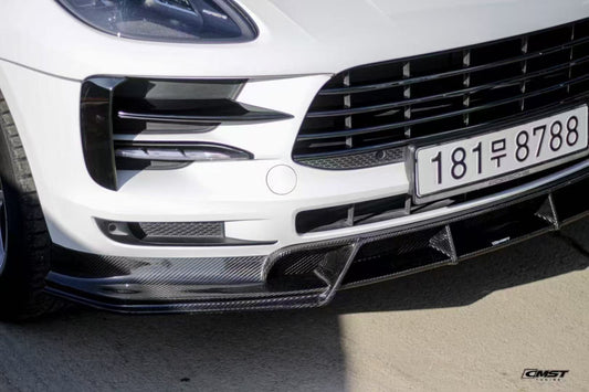 Porsche Macan 95B.2 Base / S 2019 2020 2021 with Aftermarket Parts - Front Lip Carbon Fiber / FRP from CMST Tuning