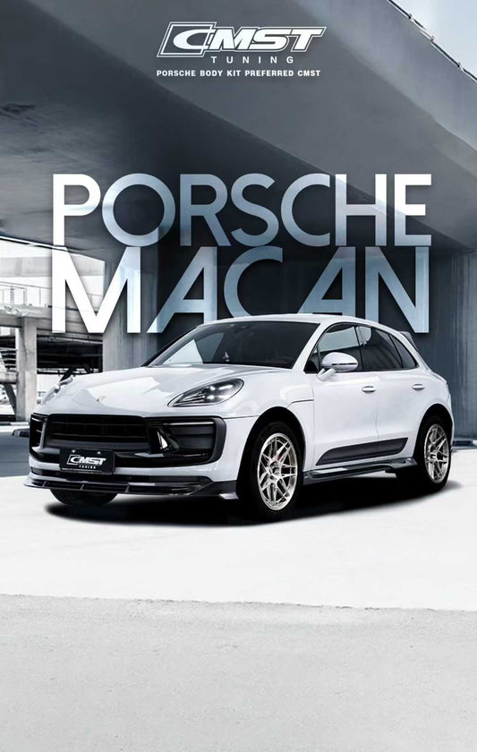 Porsche Macan 95B.3 Base/S/T/GTS/Turbo 2022-2025 with Aftermarket Parts - Front Lip Carbon Fiber / FRP from CMST Tuning