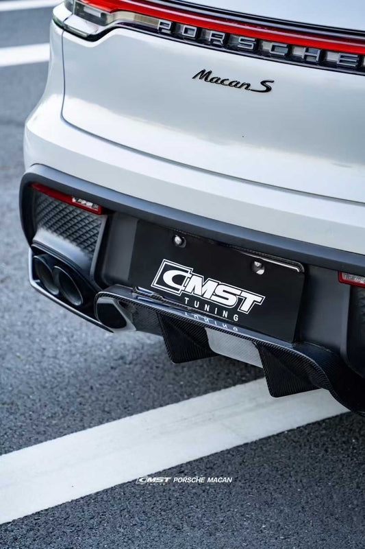 Porsche Macan 95B.3 Base/S/T 2022 2023 2024 2025 with Aftermarket Parts - Rear Diffuser Carbon Fiber / FRP from& CMST Tuning