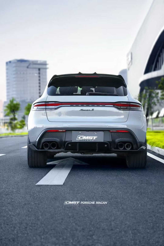 Porsche Macan 95B.3 Base/S/T 2022-2025 with Aftermarket Parts - Rear Roof Spoiler Carbon Fiber / FRP from CMST Tuning