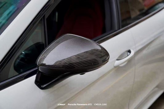 Porsche Panamera 4 & 4S & Turbo 971.1 971.2 (fits both pre-facelift & facelift, Left Hand Drive Only) 2017 2018 2019 2020 2021 2022 2023 with Aftermarket Parts - Replacement Mirror Caps Pre-preg Carbon Fiber from CMST Tuning