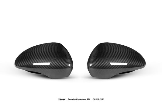 Porsche Panamera 4 & 4S & Turbo 971.1 971.2 (fits both pre-facelift & facelift, Left Hand Drive Only) 2017 2018 2019 2020 2021 2022 2023 with Aftermarket Parts - Replacement Mirror Caps Pre-preg Carbon Fiber from CMST Tuning