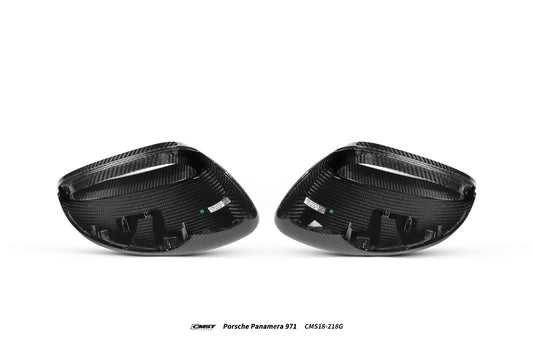 Porsche Panamera 4 & 4S & Turbo 971.1 971.2 (fits both pre-facelift & facelift, Left Hand Drive Only) 2017 2018 2019 2020 2021 2022 2023 with Aftermarket Parts - Replacement Mirror Caps Pre-preg Carbon Fiber from CMST Tuning