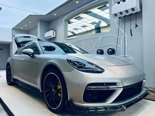 Porsche Panamera 971 971.1 RWD/Base/4/4S/GTS/Turbo/Turbo S 2017 2018 2019 2020 & Panamera 971 971.2 RWD/Base/4/4S/GTS/Turbo/Turbo S 2021 2022 2023 with Aftermarket Parts - Side Skirts Pre-preg Carbon Fiber / FRP from CMST Tuning