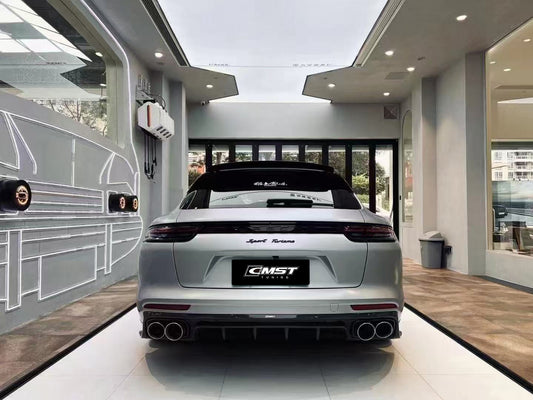 Porsche Panamera 971 971.1 RWD/Base/4/4S/GTS/Turbo/Turbo S 2017 2018 2019 2020 & Panamera 971 971.2 RWD/Base/4/4S/GTS/Turbo/Turbo S 2021 2022 2023 with Aftermarket Parts - V1 Rear Diffuser Pre-preg Carbon Fiber / Vacuumed Carbon Fiber / FRP from CMST Tuning