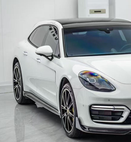 Porsche Panamera 971 971.1 RWD/Base/4/4S/GTS/Turbo/Turbo S 2017 2018 2019 2020 & Panamera 971 971.2 RWD/Base/4/4S/GTS/Turbo/Turbo S 2021 2022 2023 with Aftermarket Parts - Side Skirts Pre-preg Carbon Fiber / FRP from CMST Tuning