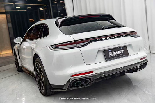 Porsche Panamera 971 971.1 RWD/Base/4/4S/GTS/Turbo/Turbo S 2017 2018 2019 2020 & Panamera 971 971.2 RWD/Base/4/4S/GTS/Turbo/Turbo S 2021 2022 2023 with Aftermarket Parts - V1 Rear Diffuser Pre-preg Carbon Fiber / Vacuumed Carbon Fiber / FRP from CMST Tuning