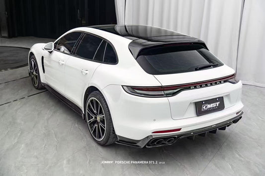 Porsche Panamera 971 971.1 RWD/Base/4/4S/GTS/Turbo/Turbo S 2017 2018 2019 2020 & Panamera 971 971.2 RWD/Base/4/4S/GTS/Turbo/Turbo S 2021 2022 2023 with Aftermarket Parts - V1 Rear Diffuser Pre-preg Carbon Fiber / Vacuumed Carbon Fiber / FRP from CMST Tuning