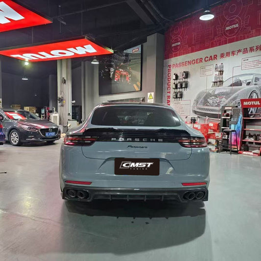 Porsche Panamera 971 971.1 RWD/Base/4/4S/GTS/Turbo/Turbo S 2017 2018 2019 2020 & Panamera 971 971.2 RWD/Base/4/4S/GTS/Turbo/Turbo S 2021 2022 2023 with Aftermarket Parts - V1 Rear Diffuser Pre-preg Carbon Fiber / Vacuumed Carbon Fiber / FRP from CMST Tuning