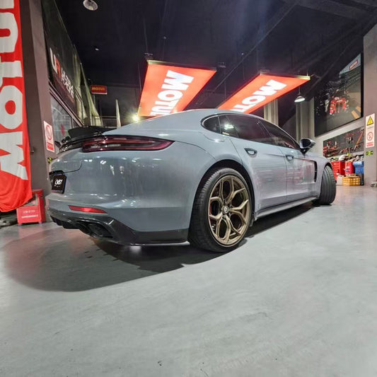 Porsche Panamera 971 971.1 RWD/Base/4/4S/GTS/Turbo/Turbo S 2017 2018 2019 2020 & Panamera 971 971.2 RWD/Base/4/4S/GTS/Turbo/Turbo S 2021 2022 2023 with Aftermarket Parts - Side Skirts Pre-preg Carbon Fiber / FRP from CMST Tuning