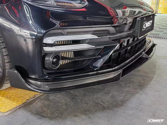 Porsche Panamera 971 971.1 RWD/Base/4/4S/GTS/Turbo/Turbo S 2017 2018 2019 2020 & Panamera 971 971.2 RWD/Base/4/4S/GTS/Turbo/Turbo S 2021 2022 2023 with Aftermarket Parts - Front Lip Splitter Pre-preg Carbon Fiber / FRP from CMST Tuning