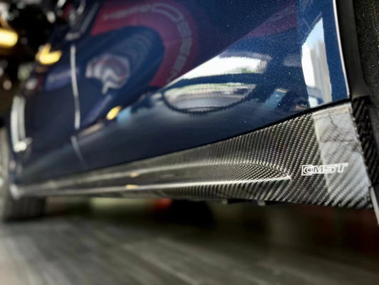 Porsche Panamera 971 971.1 RWD/Base/4/4S/GTS/Turbo/Turbo S 2017 2018 2019 2020 & Panamera 971 971.2 RWD/Base/4/4S/GTS/Turbo/Turbo S 2021 2022 2023 with Aftermarket Parts - Side Skirts Pre-preg Carbon Fiber / FRP from CMST Tuning