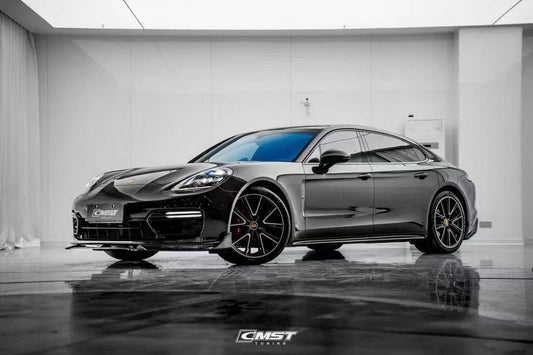 Porsche Panamera 971 971.1 RWD/Base/4/4S/GTS/Turbo/Turbo S 2017 2018 2019 2020 & Panamera 971 971.2 RWD/Base/4/4S/GTS/Turbo/Turbo S 2021 2022 2023 with Aftermarket Parts - Side Skirts Pre-preg Carbon Fiber / FRP from CMST Tuning