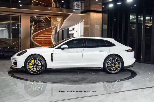 Porsche Panamera 971 971.1 RWD/Base/4/4S/GTS/Turbo/Turbo S 2017-2020 & Panamera 971 971.2 RWD/Base/4/4S/GTS/Turbo/Turbo S 2021-2023 with Aftermarket Parts - V2 Style Pre-preg Carbon & FRP Side Skirts from CMST Tuning