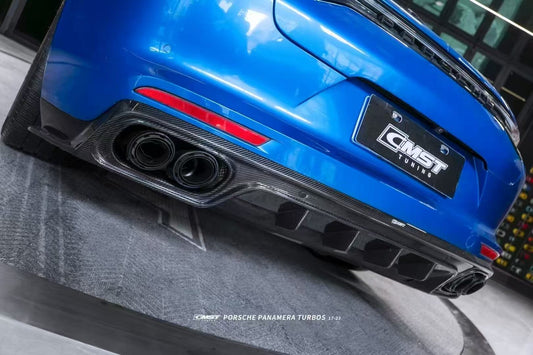 Porsche Panamera 971 971.1 RWD/Base/4/4S/GTS/Turbo/Turbo S 2017-2020 & Panamera 971 971.2 RWD/Base/4/4S/GTS/Turbo/Turbo S 2021-2023 with Aftermarket Parts - V2 Style Pre-preg Carbon & FRP Rear Diffuser from CMST Tuning