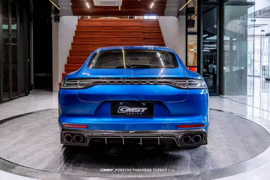 Porsche Panamera 971 971.1 RWD/Base/4/4S/GTS/Turbo/Turbo S 2017-2020 & Panamera 971 971.2 RWD/Base/4/4S/GTS/Turbo/Turbo S 2021-2023 with Aftermarket Parts - V2 Style Pre-preg Carbon & FRP Rear Diffuser from CMST Tuning