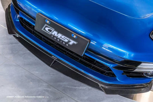 Porsche Panamera 971 971.2 RWD/Base/4/4S 2021-2023 with Aftermarket Parts - Pre-preg Carbon & FRP Front Lip from CMST Tuning