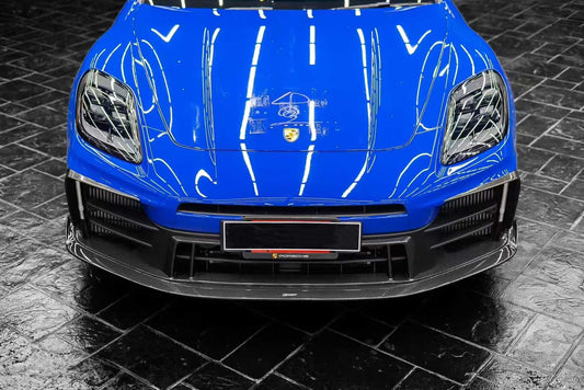 Porsche Panamera 976 Base 4 4S E-Hybird 2024 with Aftermarket Parts - Front Canards Pre-preg Carbon Fiber / FRP from CMST Tuning