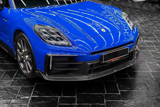 Porsche Panamera 976 Base 4 4S E-Hybird 2024 with Aftermarket Parts - Front Canards Pre-preg Carbon Fiber / FRP from CMST Tuning