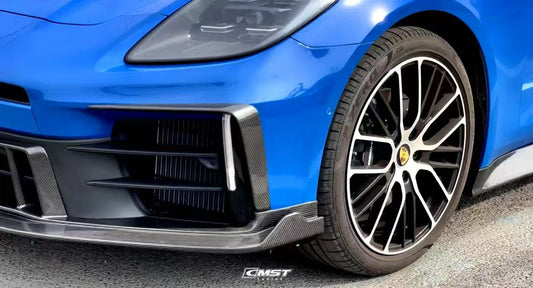 Porsche Panamera 976 Base 4 4S E-Hybird 2024 with Aftermarket Parts - Front Canards Pre-preg Carbon Fiber / FRP from CMST Tuning