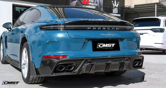 Porsche Panamera 976 Base 4 4S E-Hybird 2024 (suitable for GTS and Turbo if active spoiler is deactivated) with Aftermarket Parts - Rear Spoiler Pre-preg Carbon Fiber / FRP from CMST Tuning