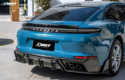 Porsche Panamera 976 Base 4 4S E-Hybird 2024 (suitable for GTS and Turbo if active spoiler is deactivated) with Aftermarket Parts - Rear Spoiler Pre-preg Carbon Fiber / FRP from CMST Tuning