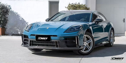 Porsche Panamera 976 Base 4 4S E-Hybird 2024 with Aftermarket Parts - Front Canards Pre-preg Carbon Fiber/FRP from CMST Tuning