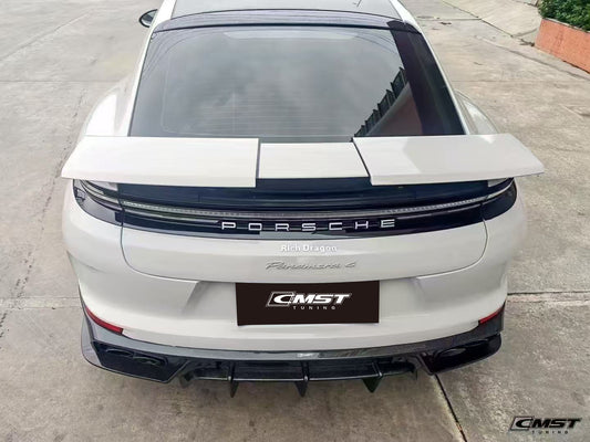 Porsche Panamera 976 Base 4 4S E-Hybird 2024 (suitable for GTS and Turbo if active spoiler is deactivated) with Aftermarket Parts - Rear Spoiler Pre-preg Carbon Fiber / FRP from CMST Tuning