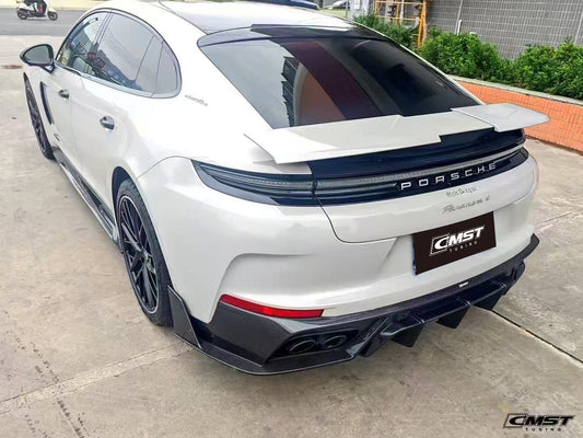 Porsche Panamera 976 Base 4 4S E-Hybird 2024 (suitable for GTS and Turbo if active spoiler is deactivated) with Aftermarket Parts - Rear Spoiler Pre-preg Carbon Fiber / FRP from CMST Tuning