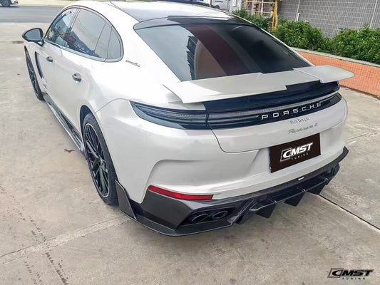 Porsche Panamera 976 Base 4 4S E-Hybird 2024 (suitable for GTS and Turbo if active spoiler is deactivated) with Aftermarket Parts - Rear Spoiler Pre-preg Carbon Fiber / FRP from CMST Tuning
