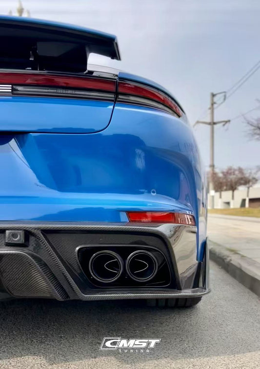 Porsche Panamera 976 Base 4 4S E-Hybird 2024 (suitable for GTS and Turbo if active spoiler is deactivated) with Aftermarket Parts - Rear Spoiler Pre-preg Carbon Fiber / FRP from CMST Tuning