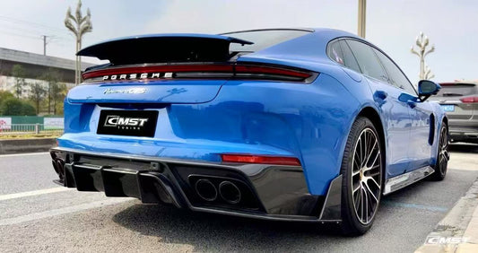 Porsche Panamera 976 Base 4 4S E-Hybird 2024 (suitable for GTS and Turbo if active spoiler is deactivated) with Aftermarket Parts - Rear Spoiler Pre-preg Carbon Fiber / FRP from CMST Tuning